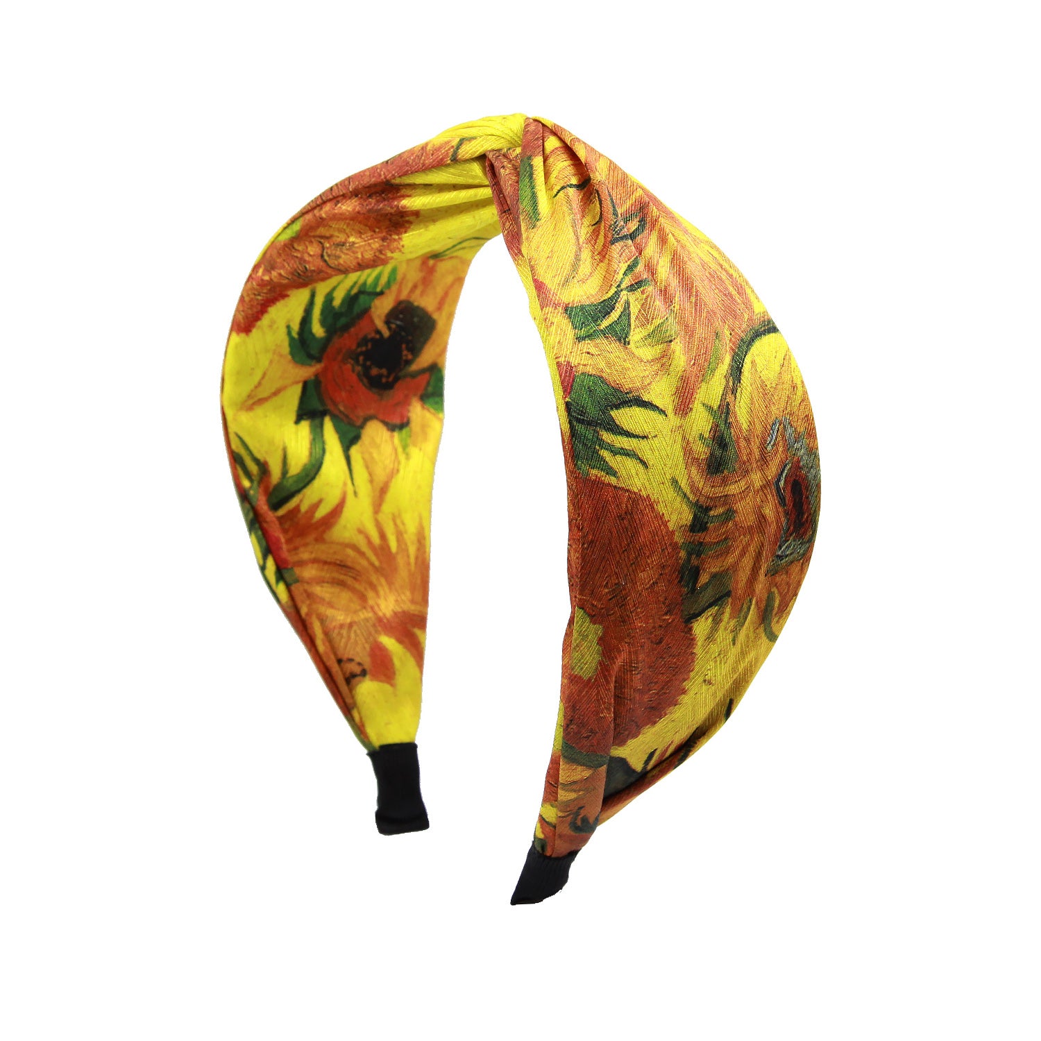 "Sunflower" Yellow Floral Print Twisted Style Headband