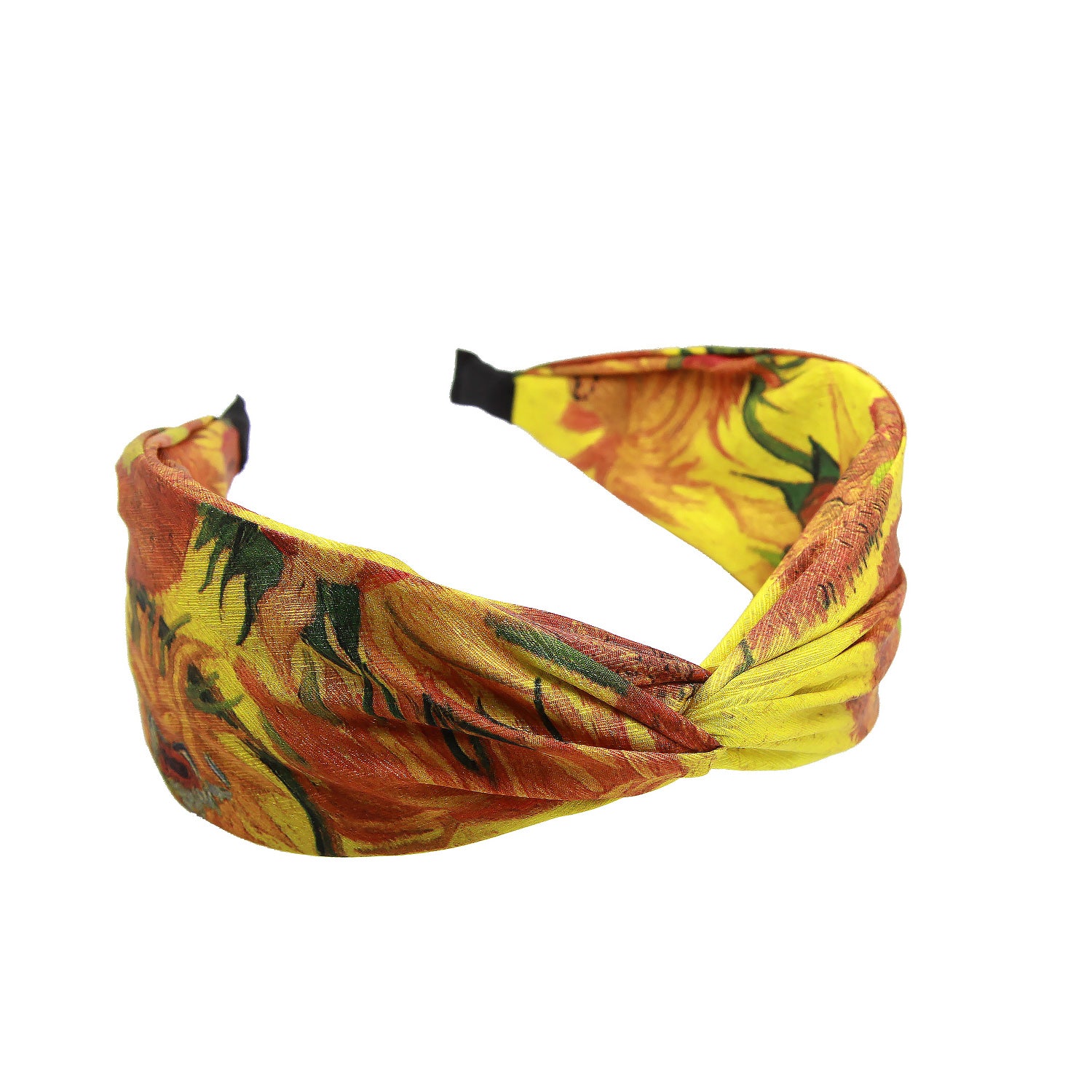 "Sunflower" Yellow Floral Print Twisted Style Headband