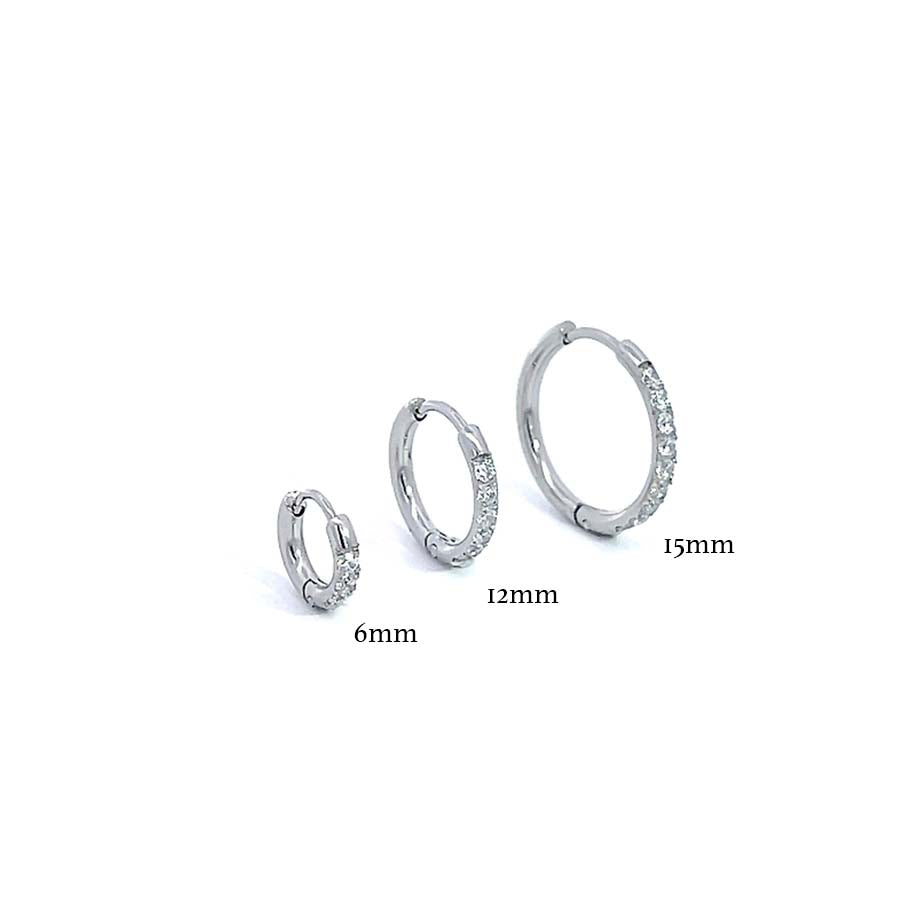 “Zita” Zirconia Stainless Steel Hoop Earrings