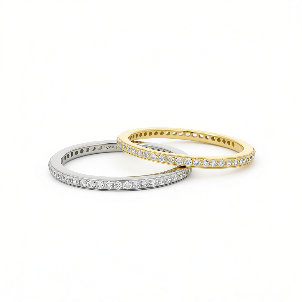 “Ernest” 925 sterling Silver Shimmering Zirconia Ring