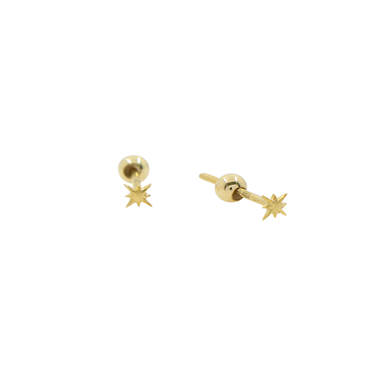 9k mini star earrings