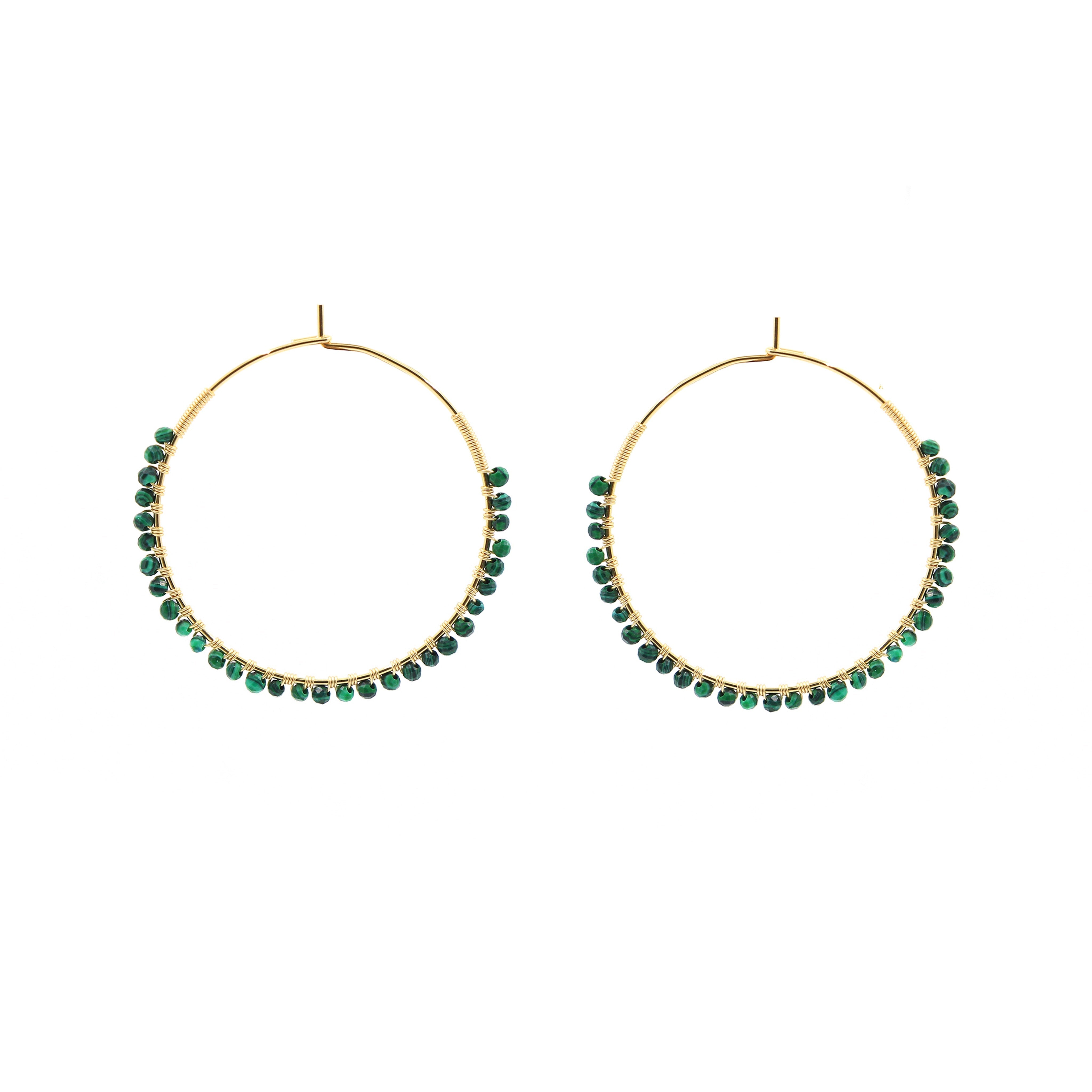 CHIYO BEADED HOOP EARRINGS 35mm