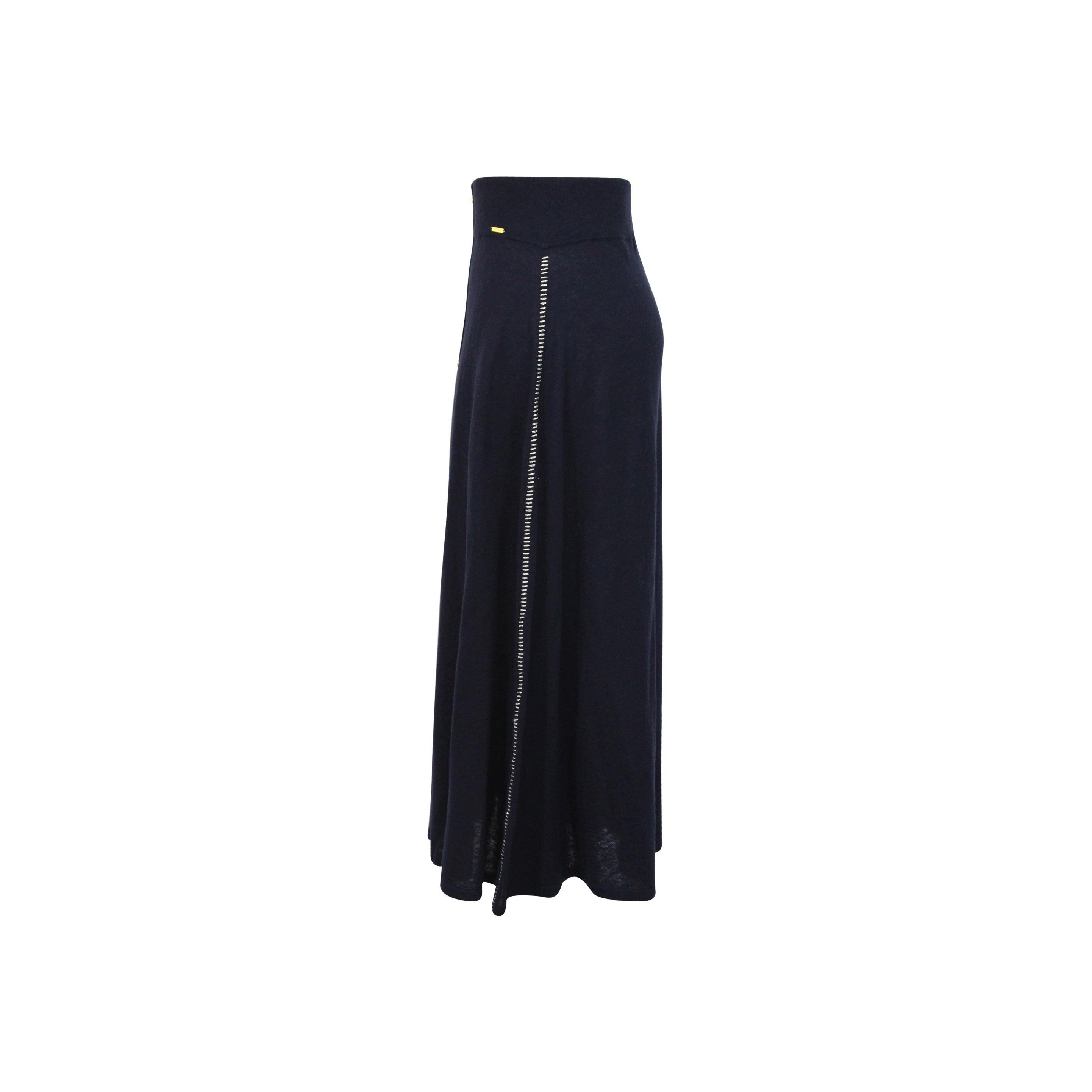 " VIOLET " Knit Button Skirt - Navy Blue