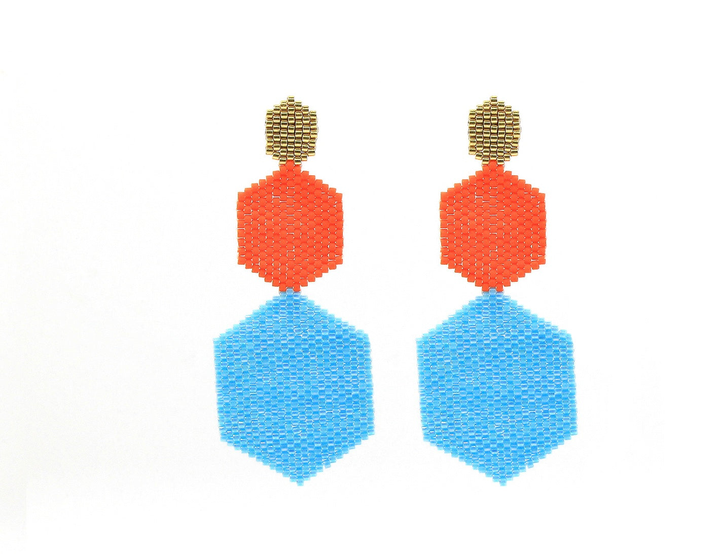 ABELLA Hexagon Beaded Earrings | Gosia Orlowska