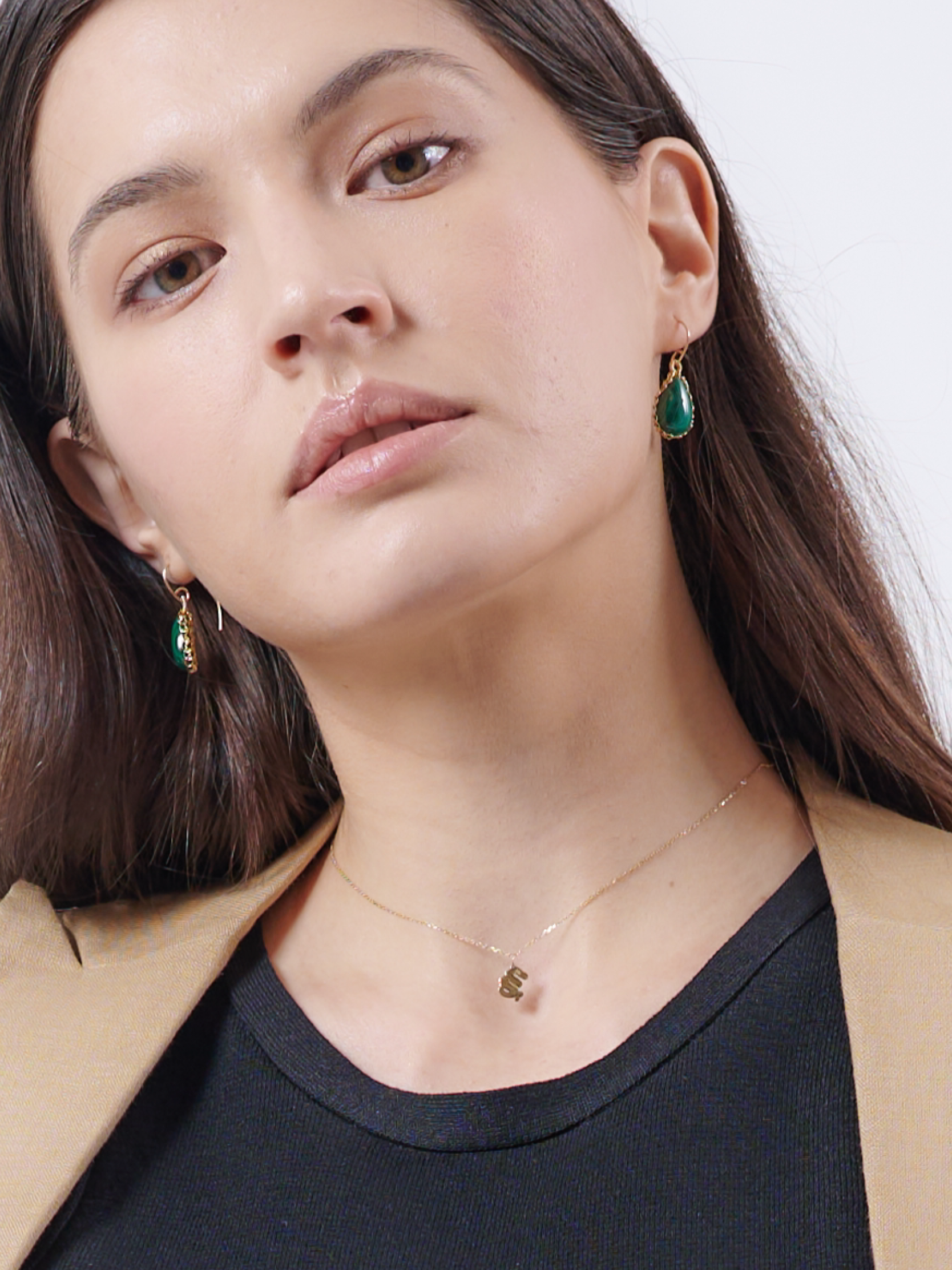 Elegant Malachite Earrings by Gosia Orlowska