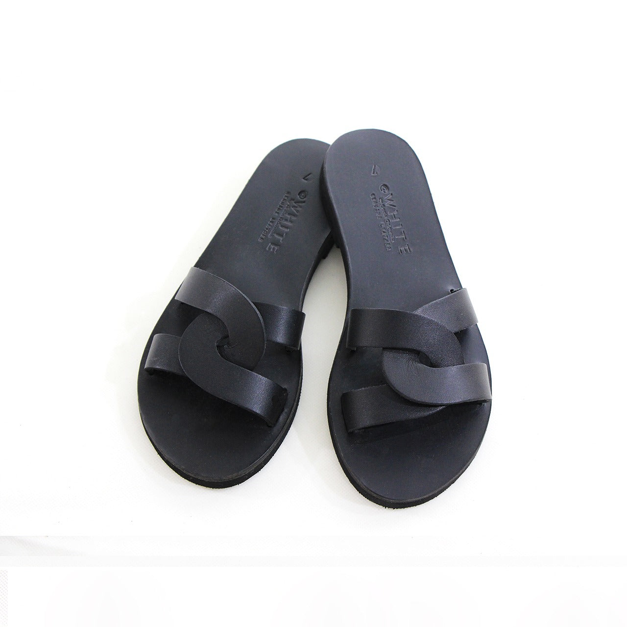 @WHITE / Harmonia leather sandals - BLACK