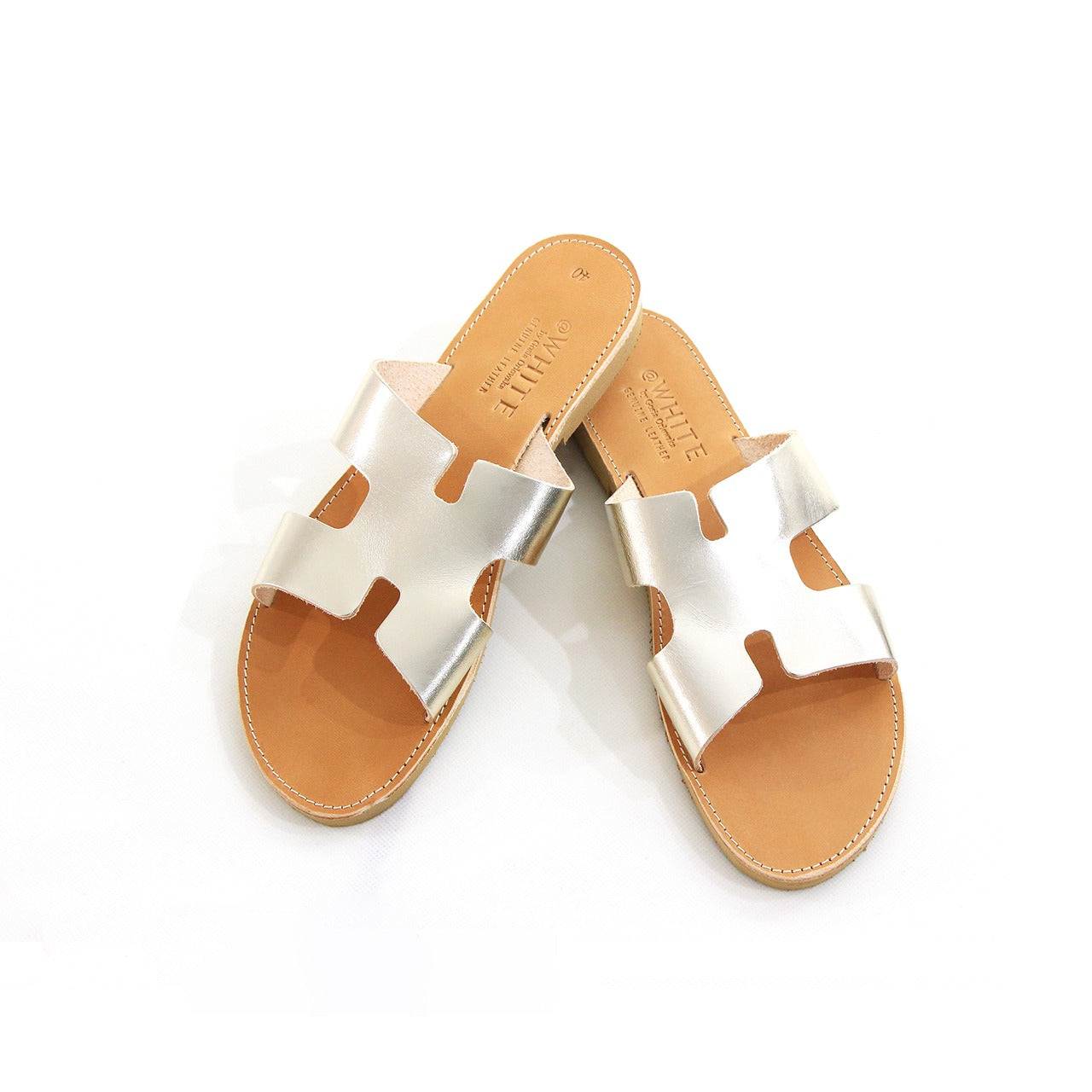 Stylish White Leather Sandals for Women