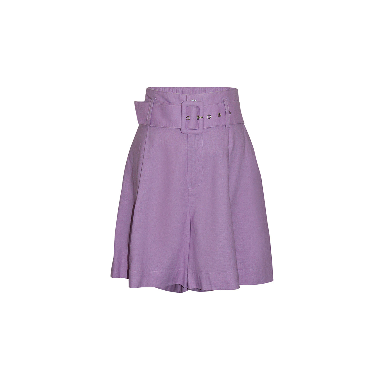 "Nova" Cotton Linen Shorts - PASTEL VIOLET