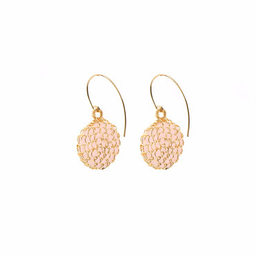 Elegant NATI Rose Quartz Earrings at Gosia Orlowska