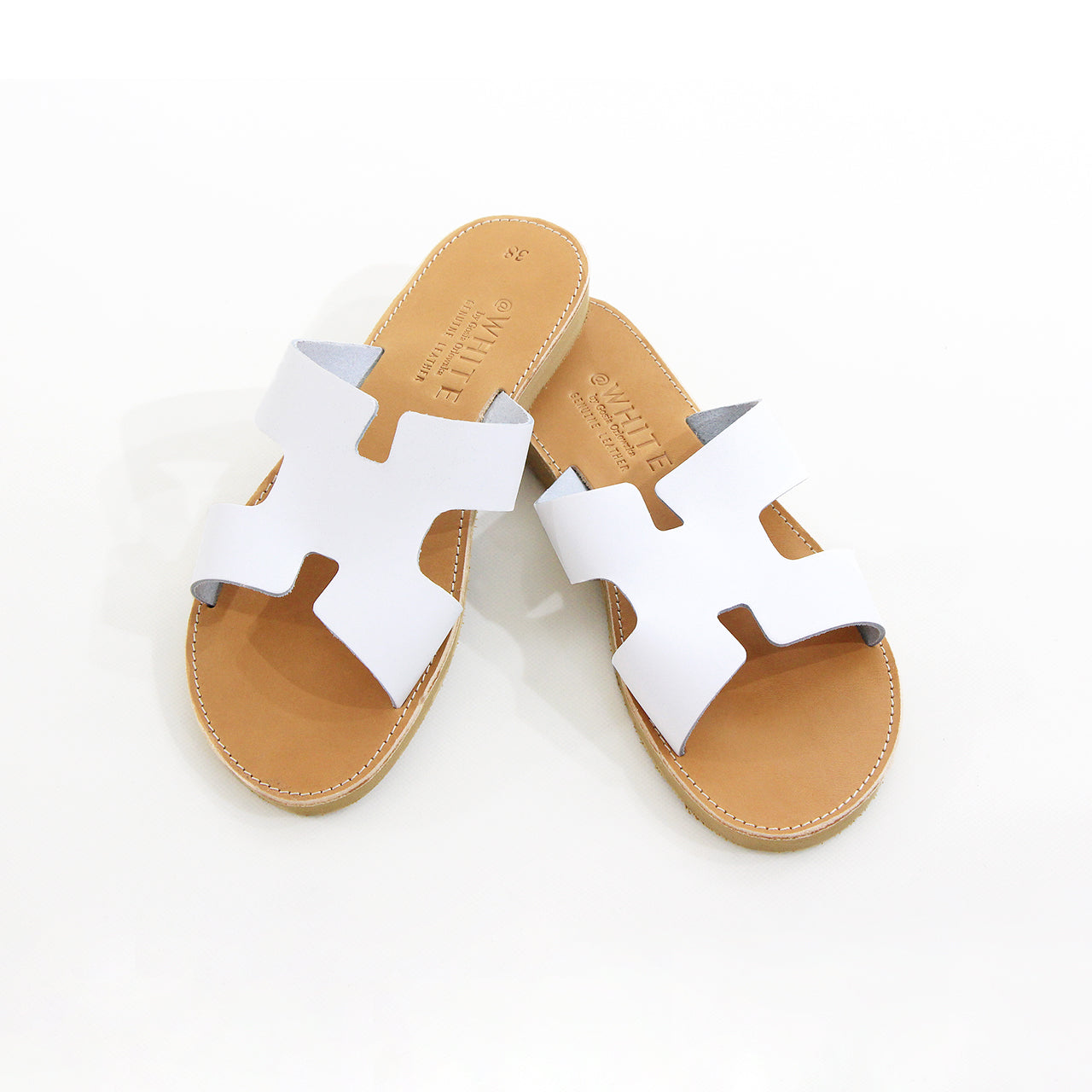 Shop White Leather Sandals by Gosia Orlowska
