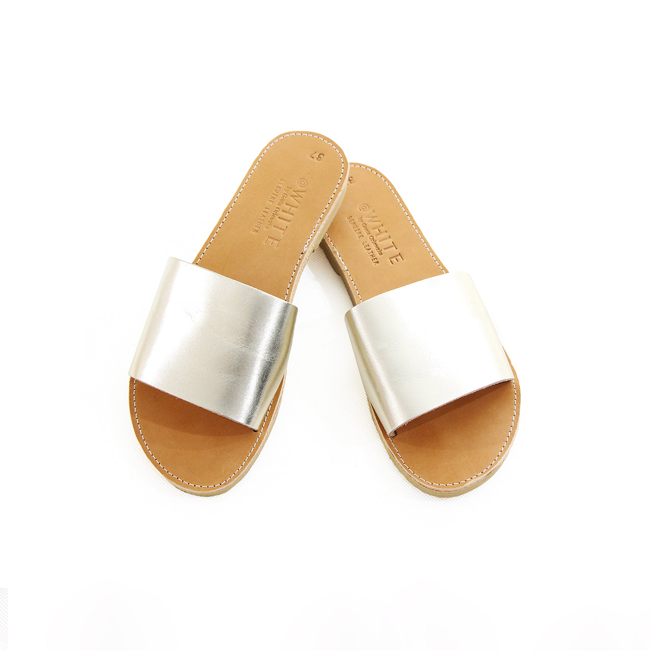Discover White Clio Leather Sandals - Gosia Orlowska