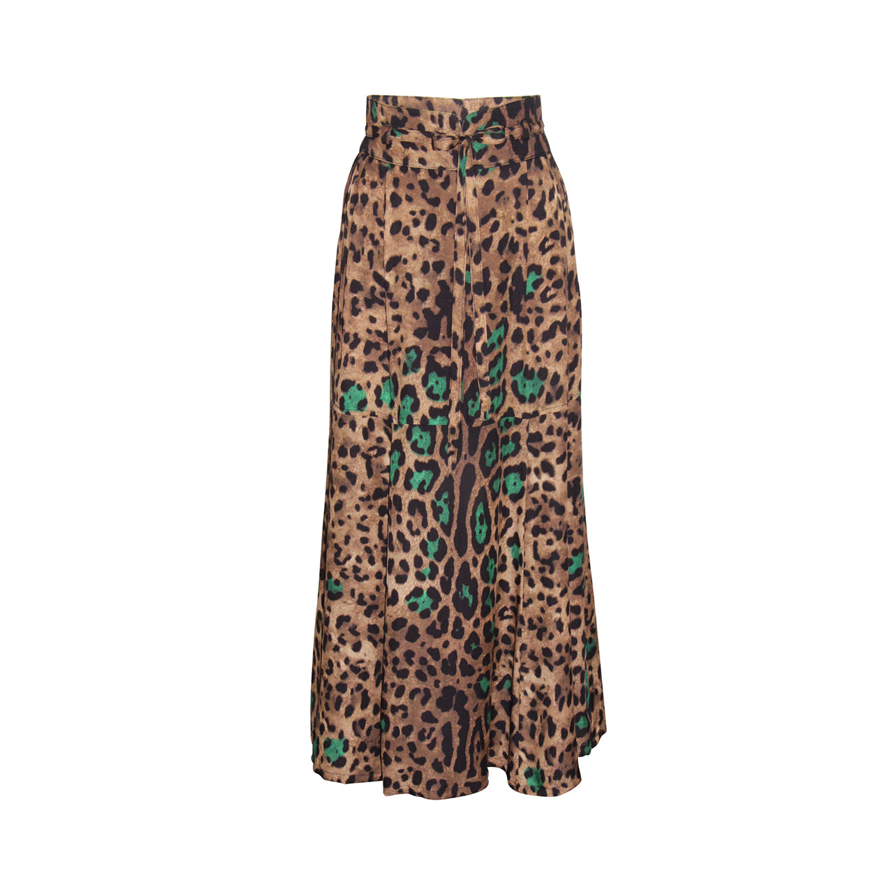 Shop the Stylish LORNA Leopard Print Midi Silk Skirt
