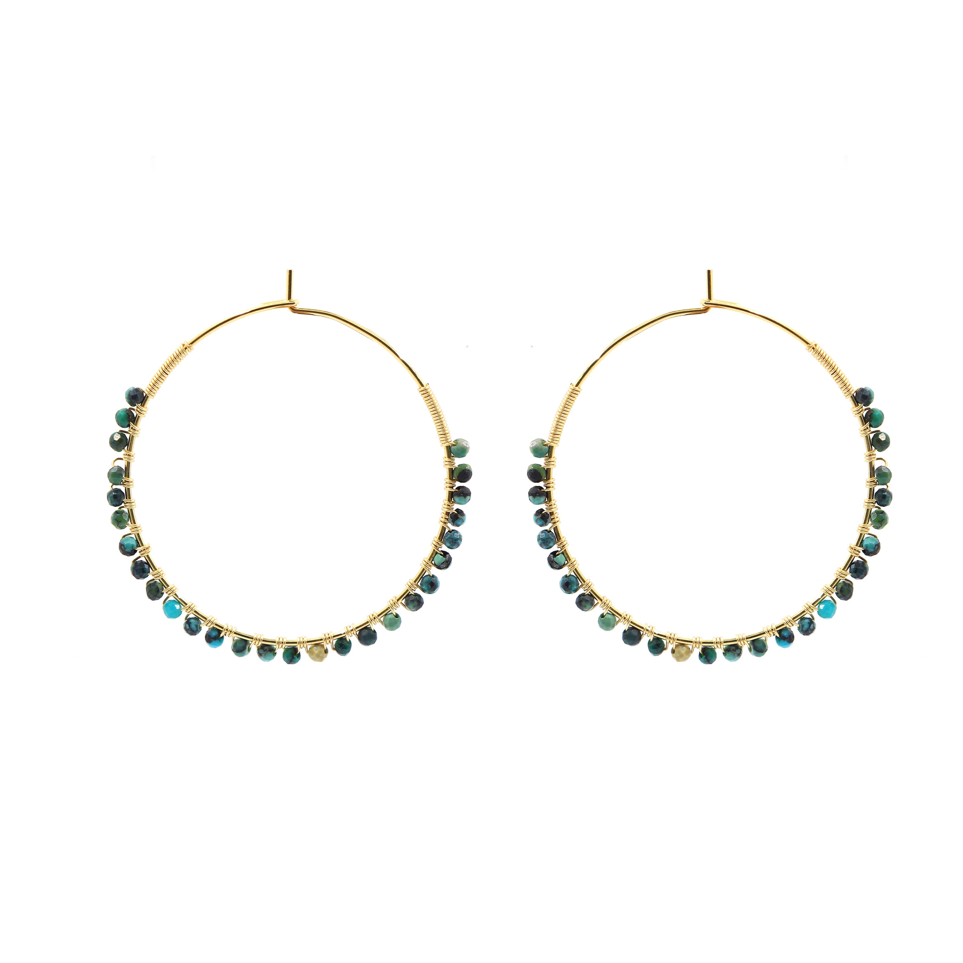 CHIYO BEADED HOOP EARRINGS 35mm