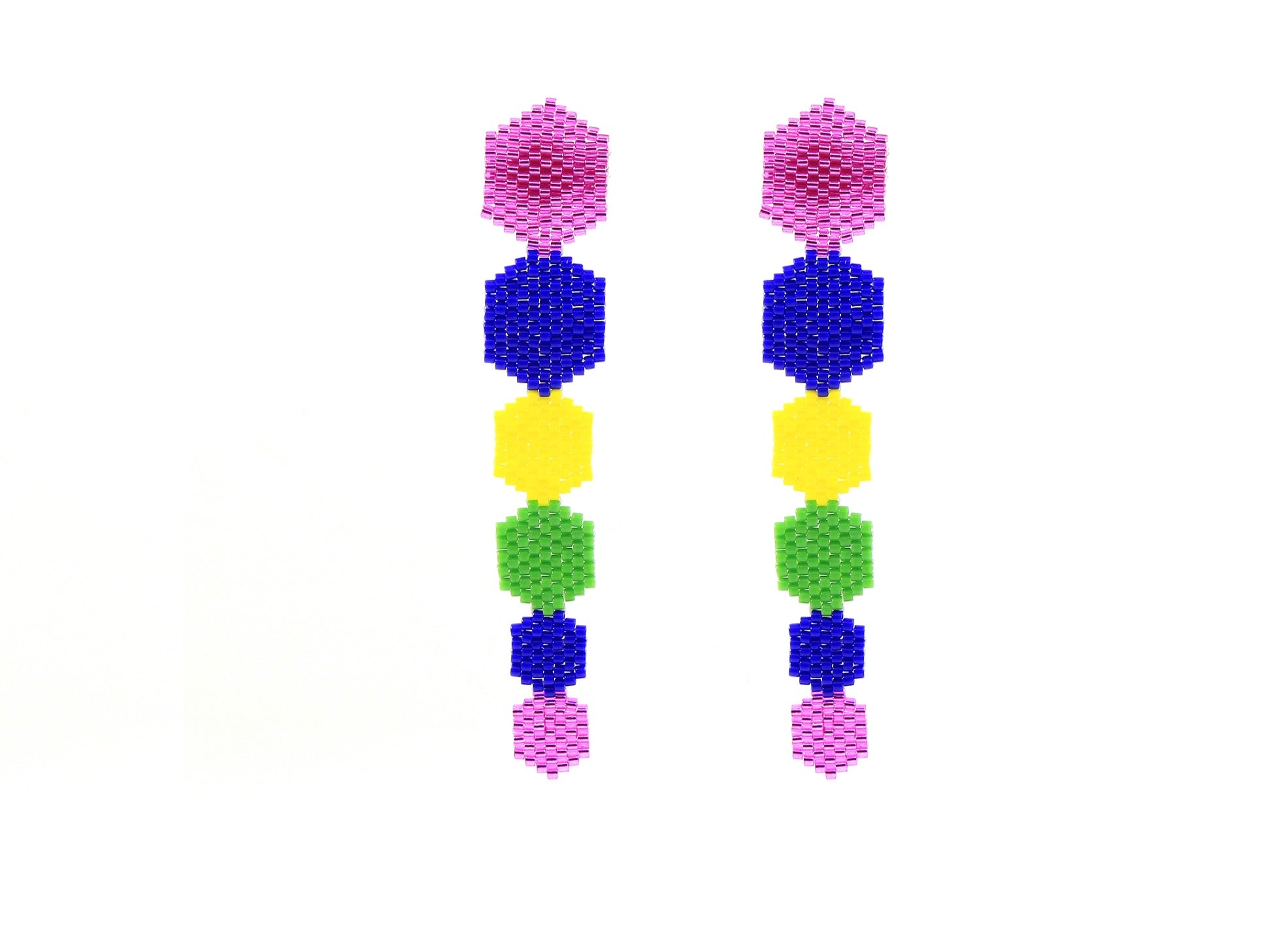 Buy Hexagon Beaded Drop Earrings || Gosia Orlowska
