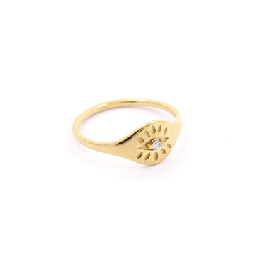 Shop Gold Evil Eye Diamond Signet Ring