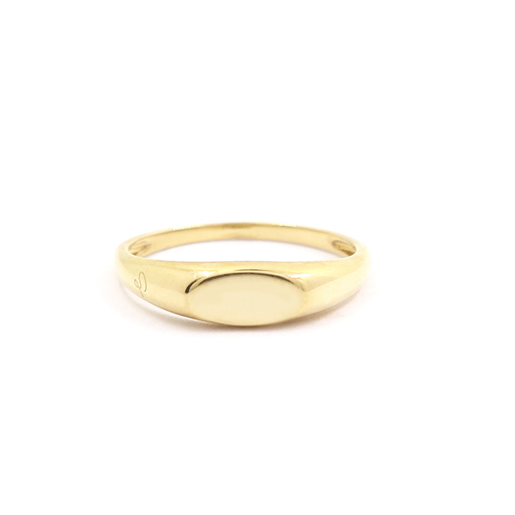 9K GOLD ANDREA SMALL OVAL SIGNET RING