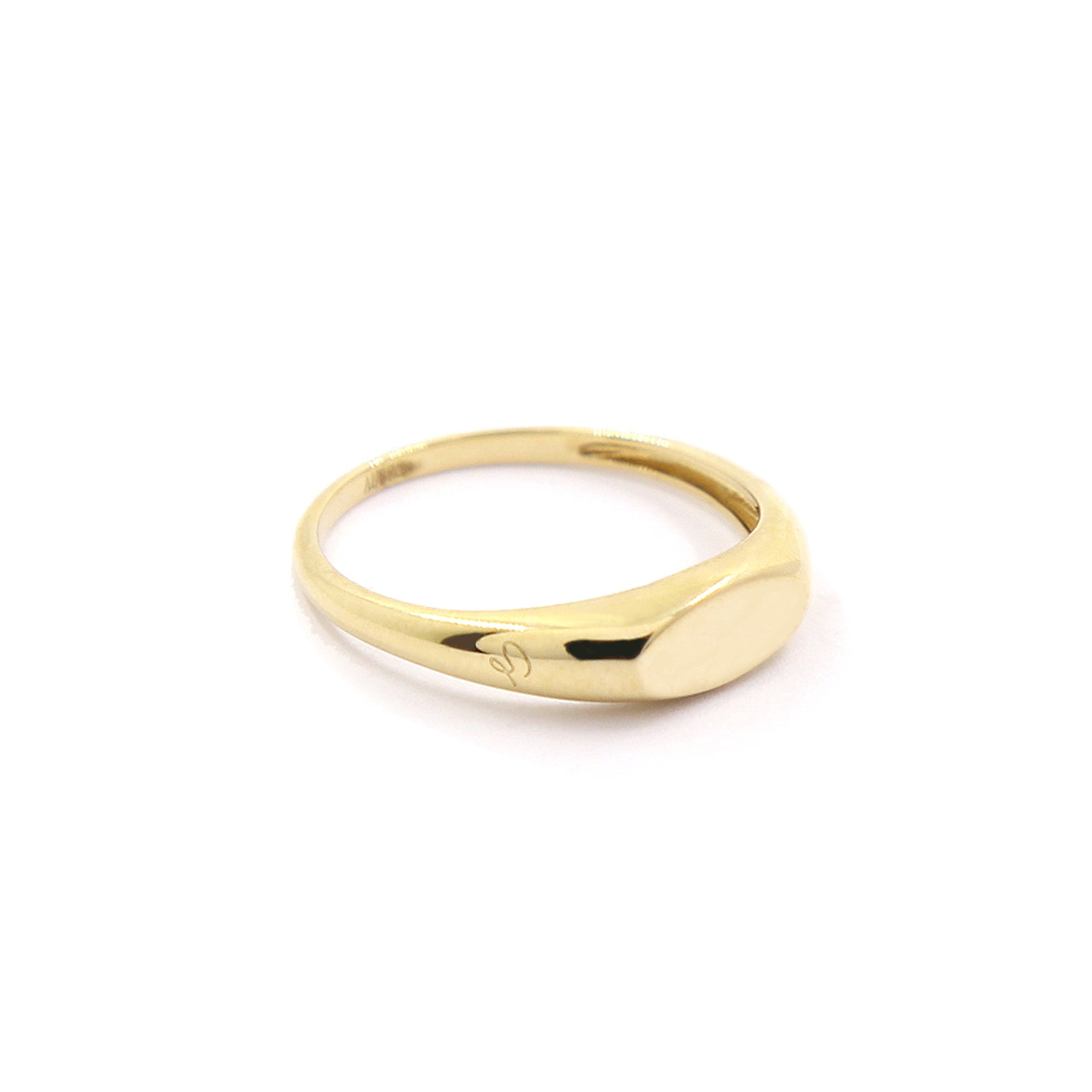 9K GOLD ANDREA SMALL OVAL SIGNET RING