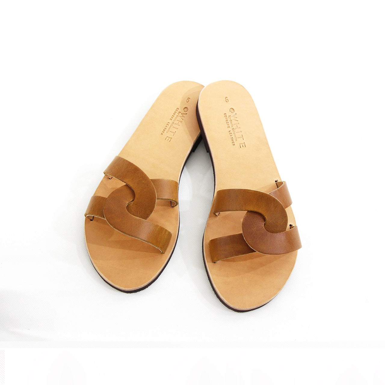 Stylish Tan Leather Sandals by Gosia Orlowska