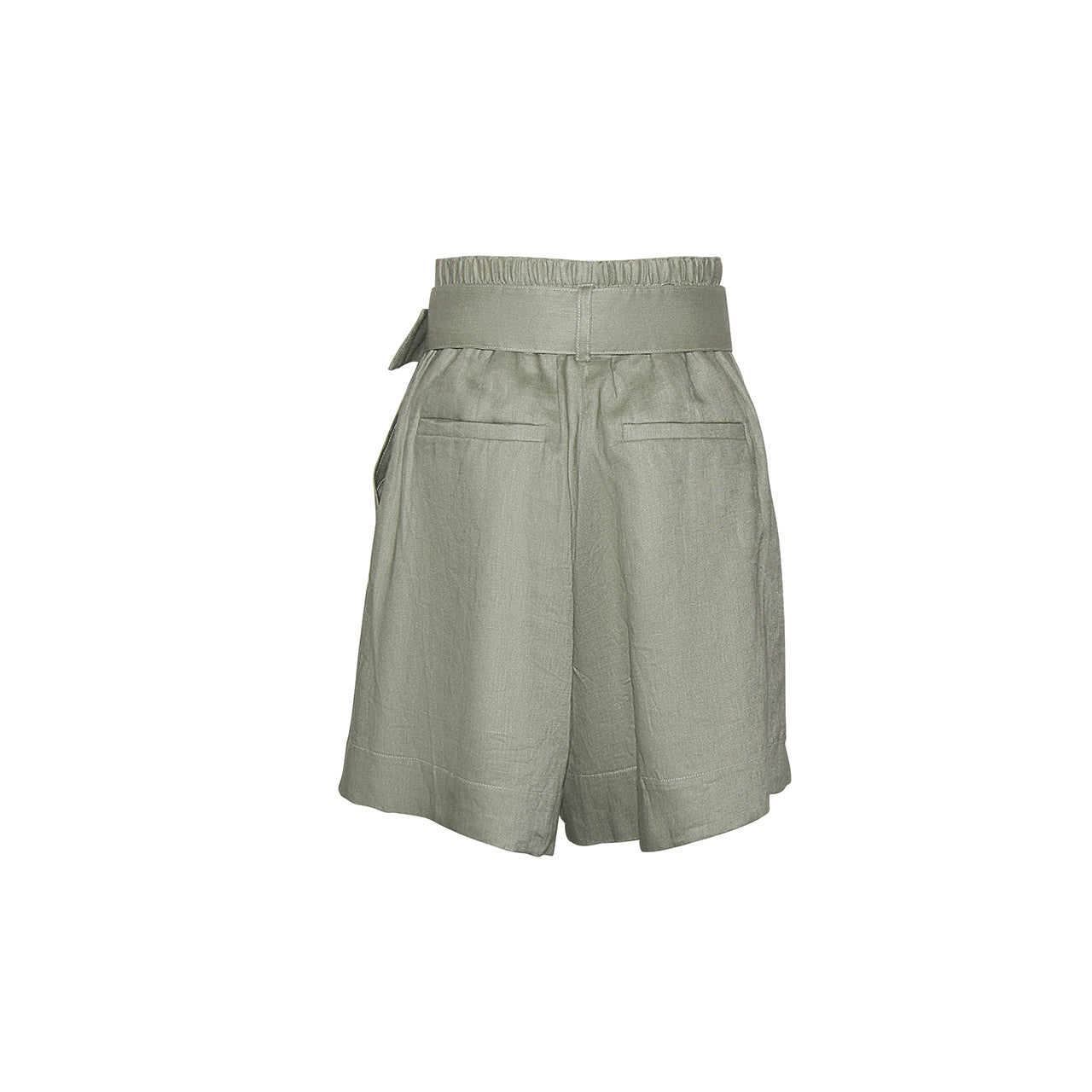 NOVA Linen Shorts: Sage Green Style