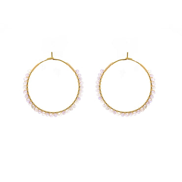 Stylish 30mm CHIYO Beaded Hoop Earrings Online