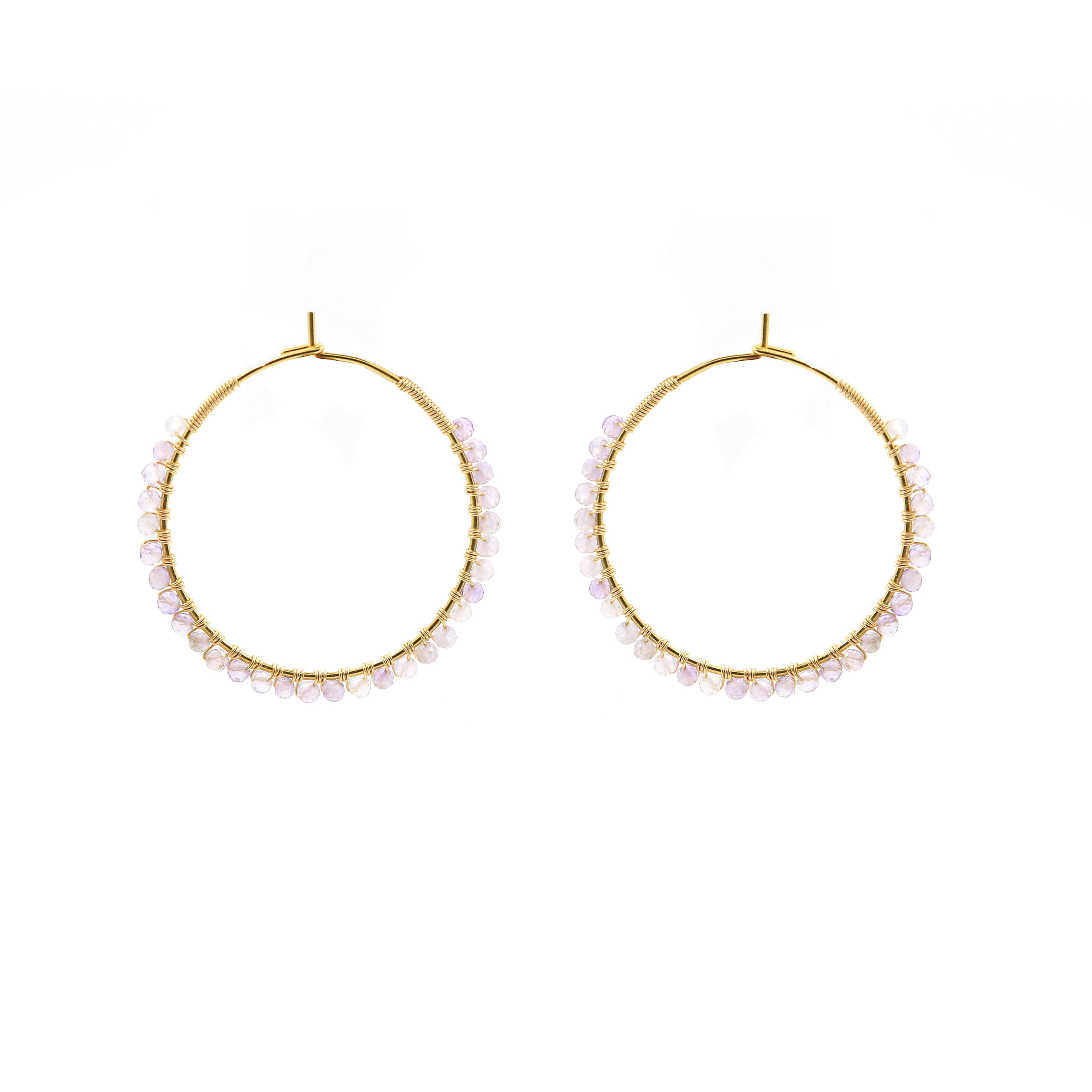 CHIYO BEADED HOOP EARRINGS 35mm