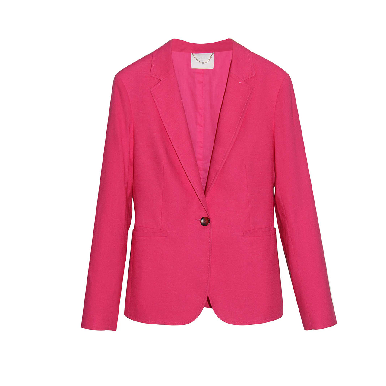 Betty Cotton Linen Blazer - Cerise Pink