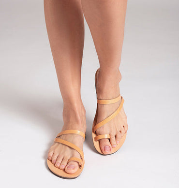 Stylish Tan Greek Sandals by Gosia Orlowska